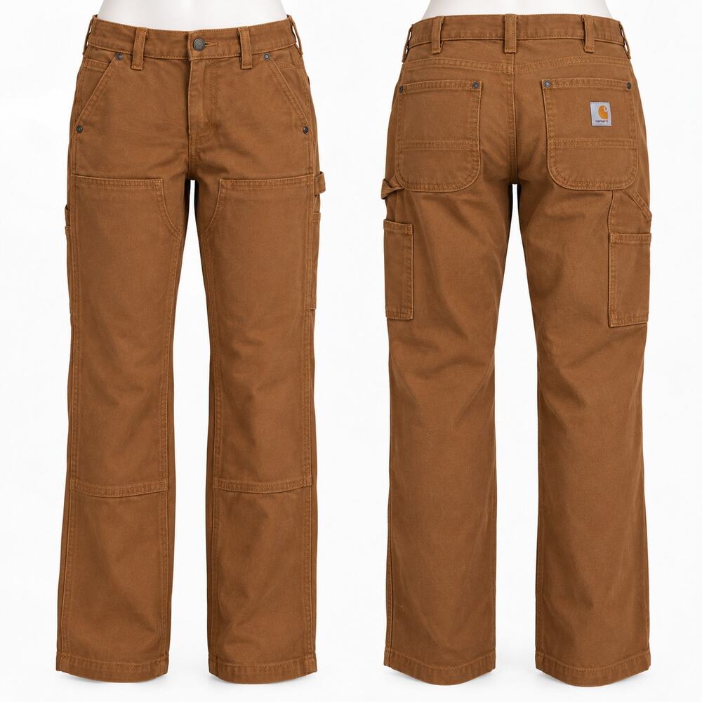 Carhartt Women's Size 4 Brown Straight Fit Utility Work Pants Carpenter